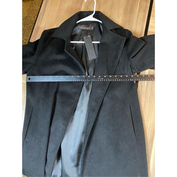 Black lightweight fleece trench coat new with tags - Picture 2 of 7